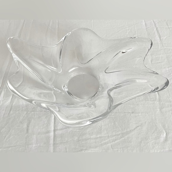 Daum France Vintage Signed Clear Crystal Glass Dish 12”x 10”x3” - Picture 1 of 14